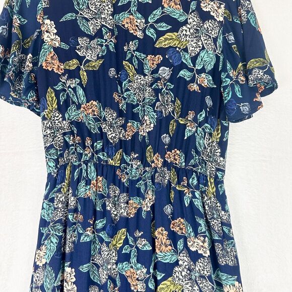Angie Floral Maxi Romper Dress Size Medium NWT V-Neck Navy Blue Festival Concert - Picture 6 of 8